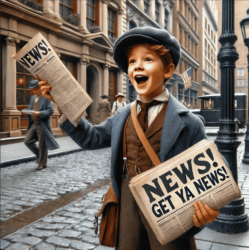 A Newspaper Boy Selling Newspapers Yelling Get Your Appcast Matt Molinari News!